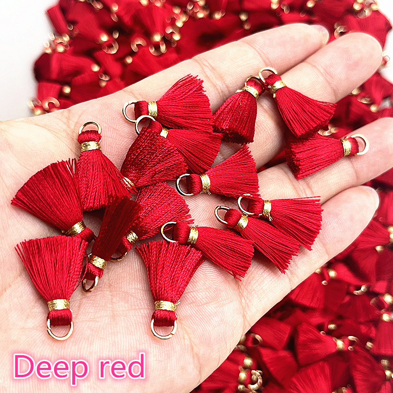 10pcs Metal Mini Split Ring Tassel Decorative Pendants